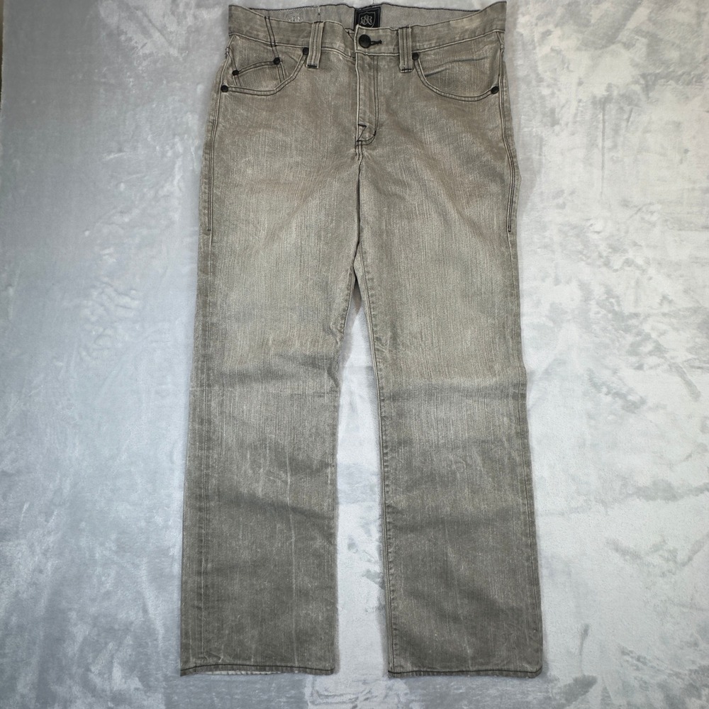 Rock & Republic Motor Jeans Mens‎ 34x30 Gray Straight Leg Denim R510252